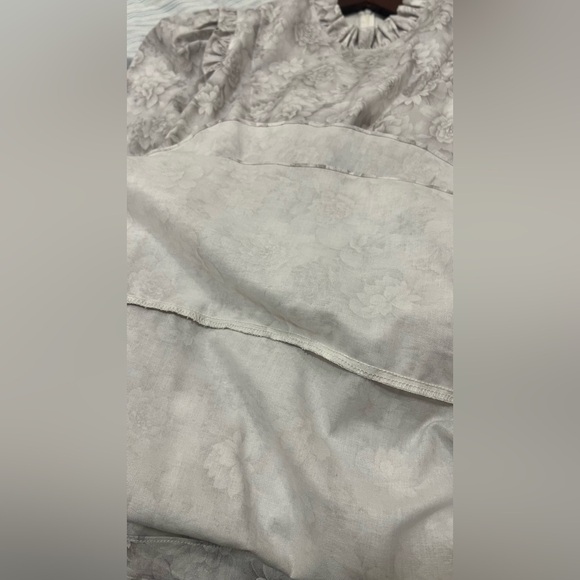 Batsheva Gray floral Ruffled midi dress - Picture 10 of 12